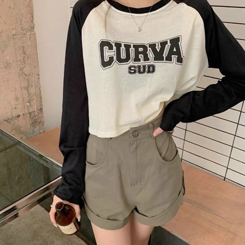 Áo croptop tay dài thun CUVA BG
