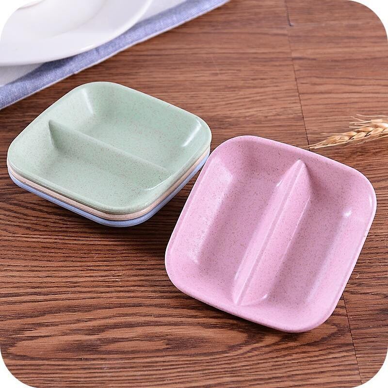 Đĩa đựng gia vị 2 ngăn bằng lúa mạch