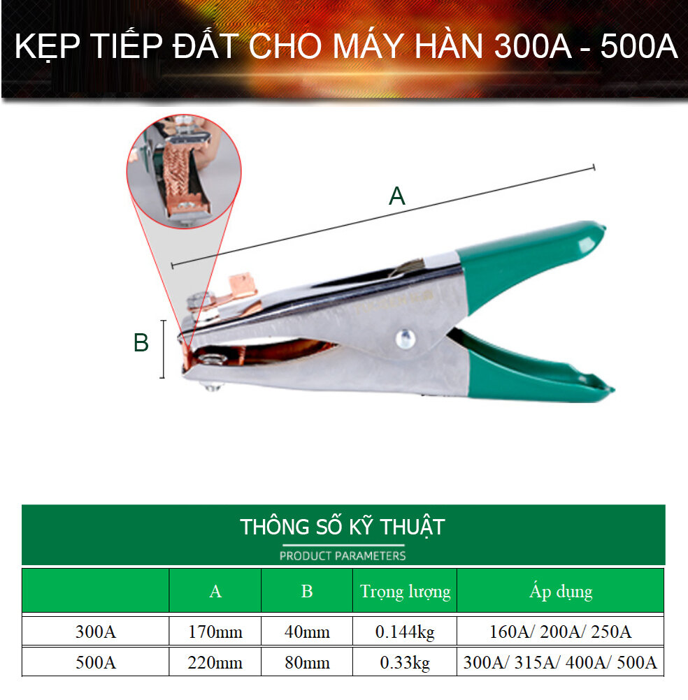 Kẹp tiếp đất cho máy hàn 300A, 500A TUOSEN