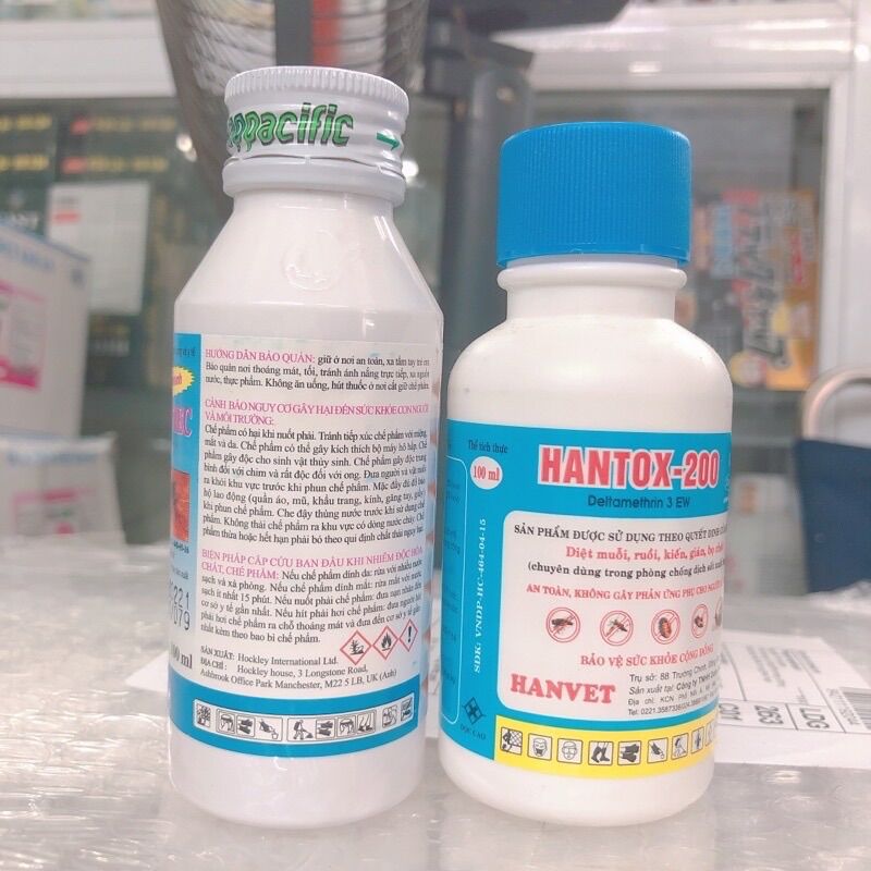 Bộ đôi diệt bọ chét : Map permethrin 100ml + hantox 100ml