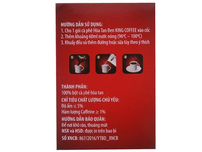 Cà phê đen TNI King Coffee 30g