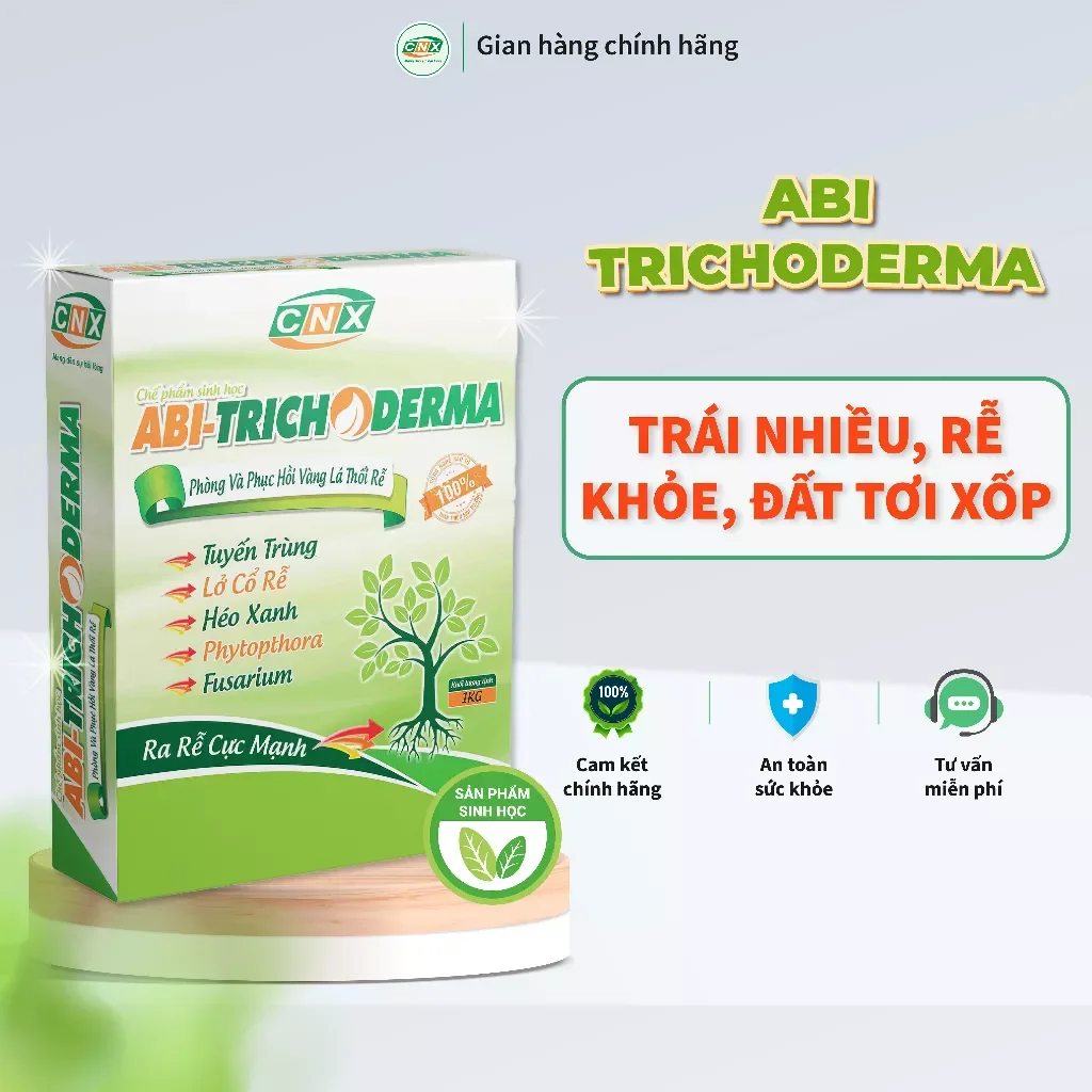 Chế phẩm sinh học ABI - TRICHODERMA phòng nấm bệnh cho cây trồng, phuc hồi vàng lá thối rễ
