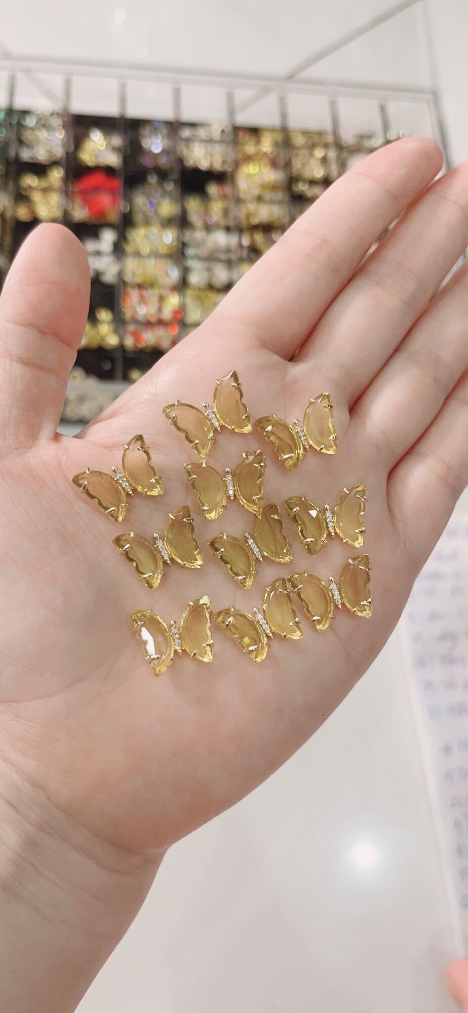 Charm Bướm đính móng tay nail đá pha lê trong suốt