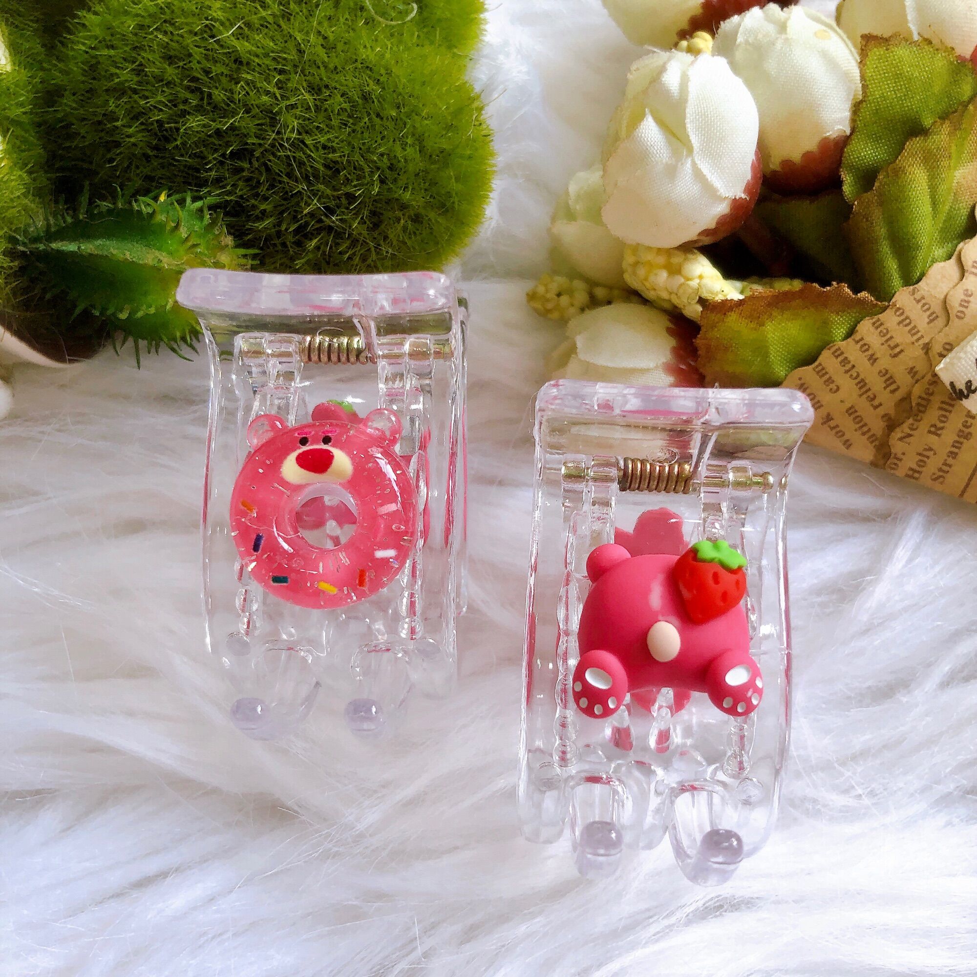 Kẹp tóc càng cua 5 răng Gấu dâu Lotso