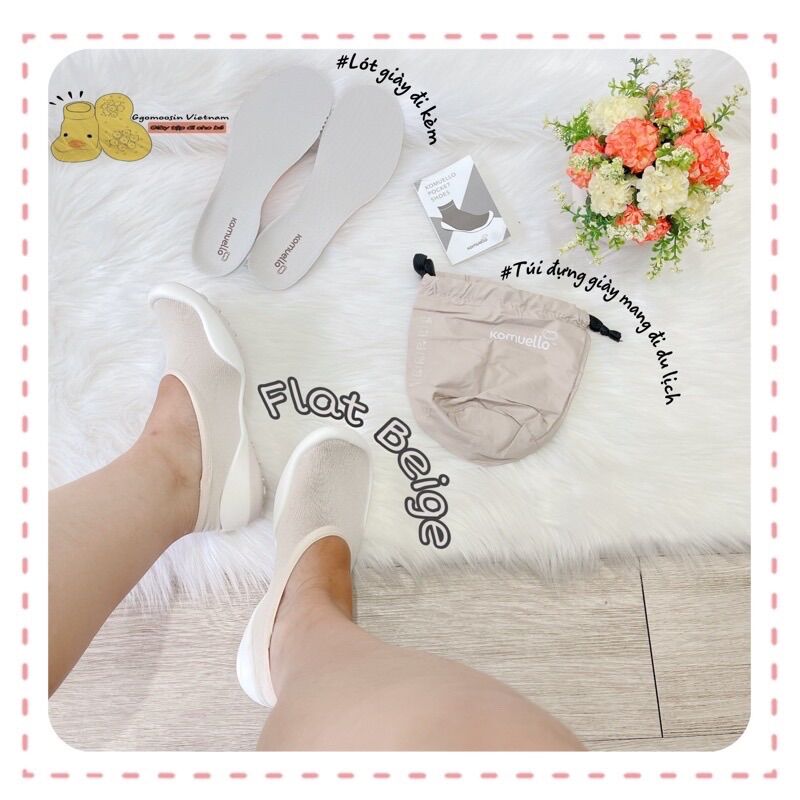 GIÀY BỎ TÚI KUMUELLO- FLAT BEIGE NGƯỜI LỚN