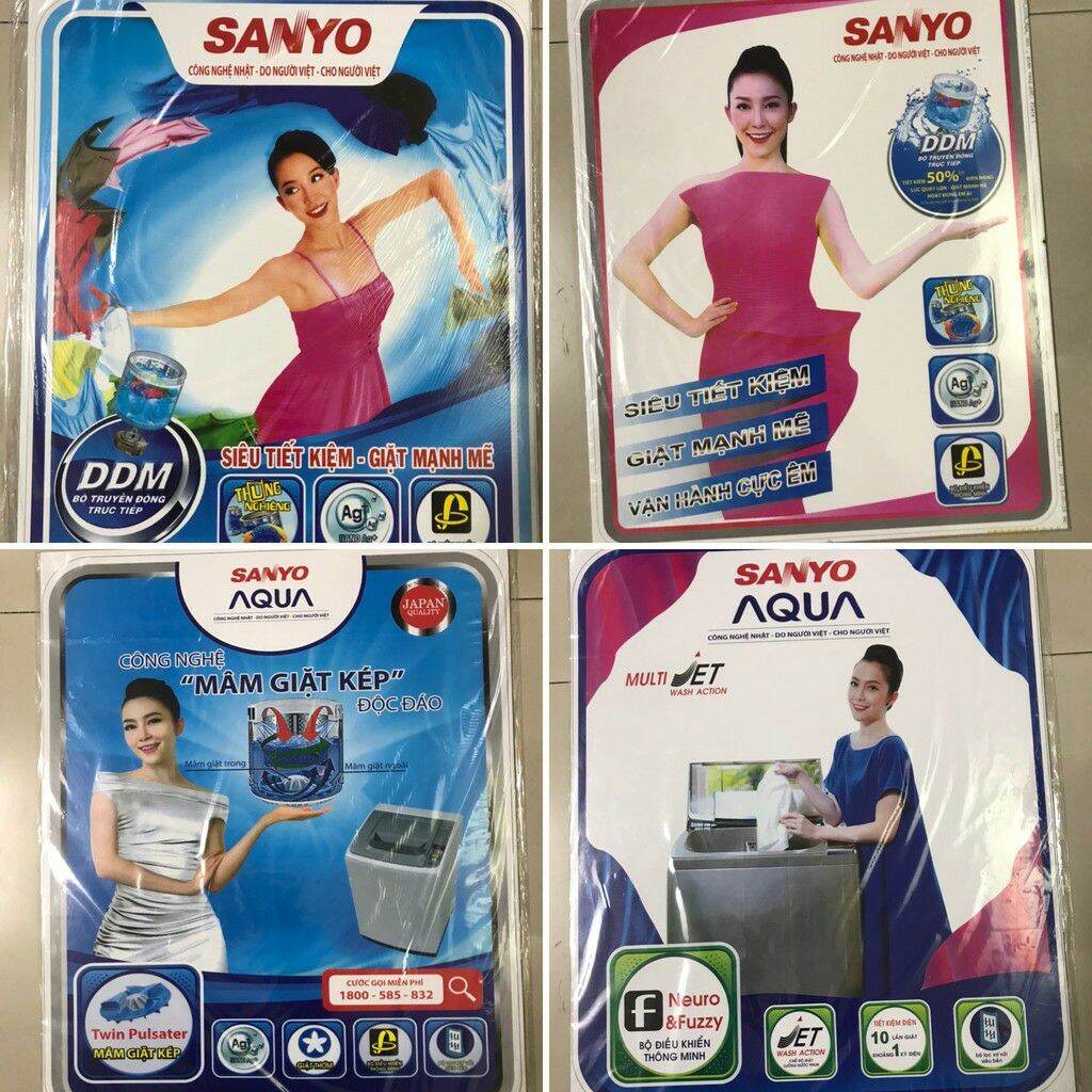 combo 5 tem dán máy giặt Sanyo