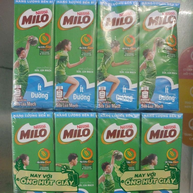 Sữa Milo vỉ 180ml ít đường thumbnail
