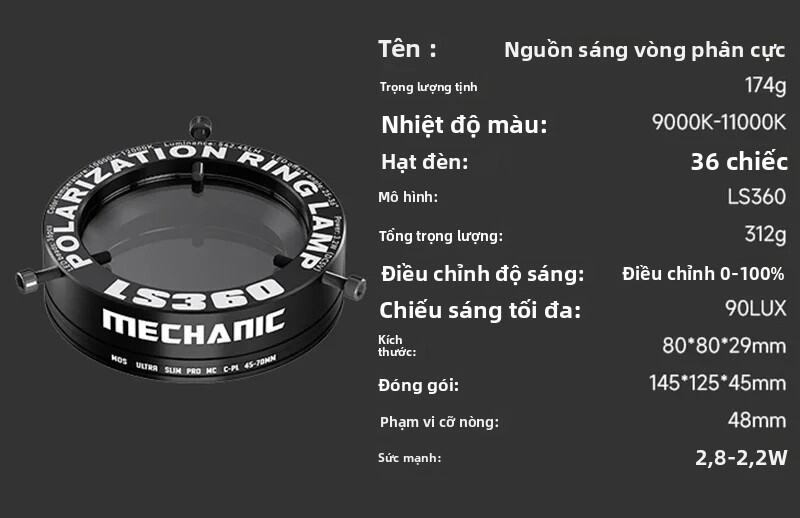MECHANIC LS720+SE LS360 Kính Hiển Vi Vòng Ánh Sáng Đèn Phân Cực Cho Hàn Sửa Chữa Kính Hiển Vi Stereo
