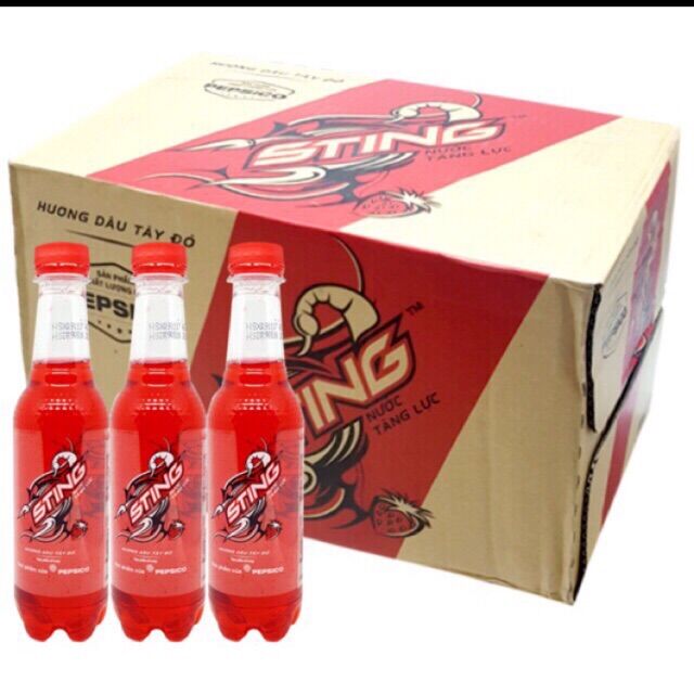 Thùng nước Sting dâu chai 330ml