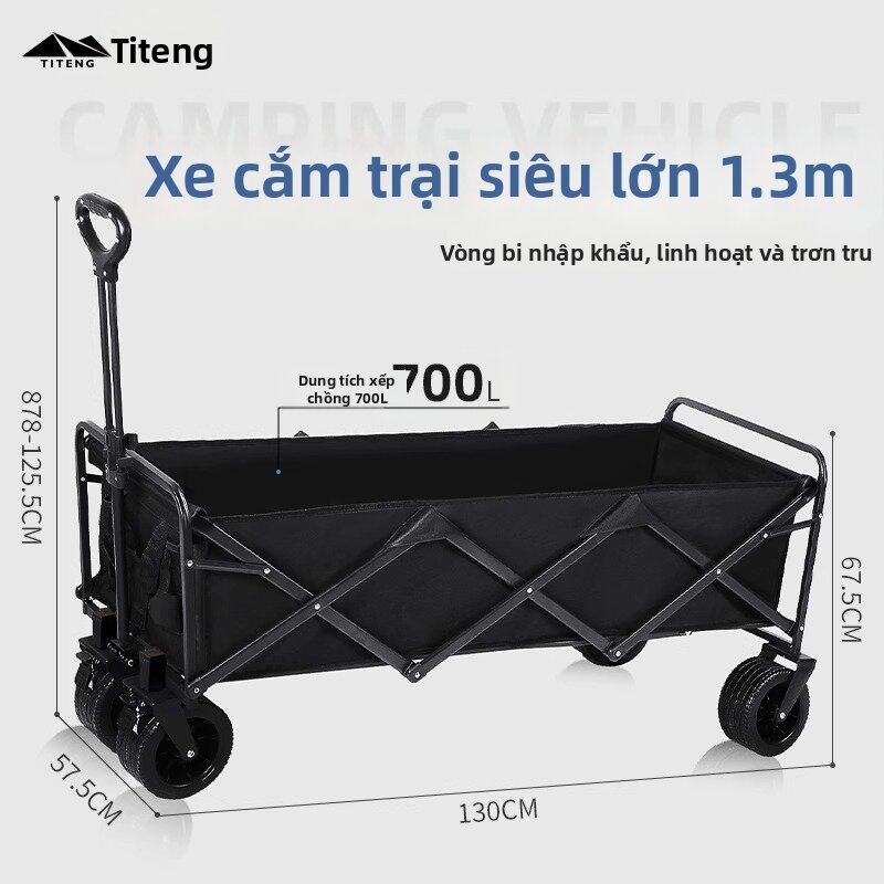 Extra Large Foldable Kids Can Lie Camping Wagon - 7