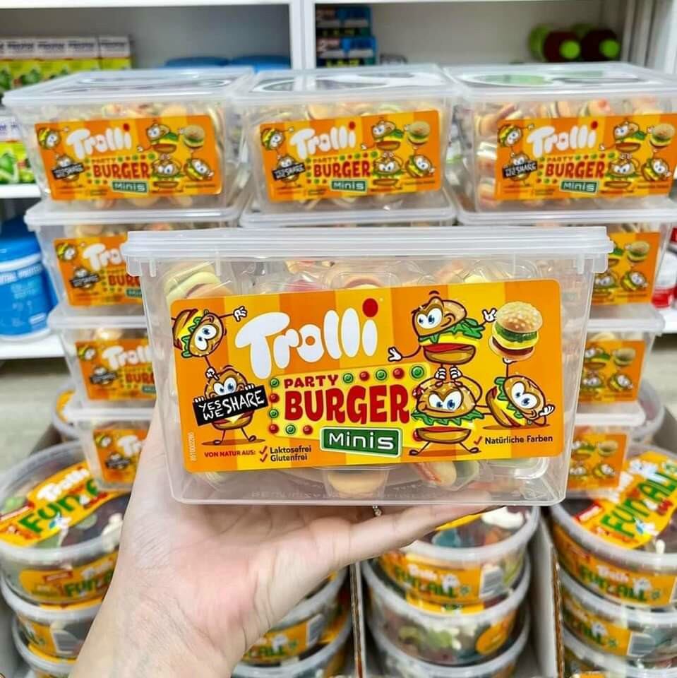 Kẹo Dẻo Trolli Party Burger Minis Chứa Vitamin C Siêu Ngon Đức ( Hộp 600g )