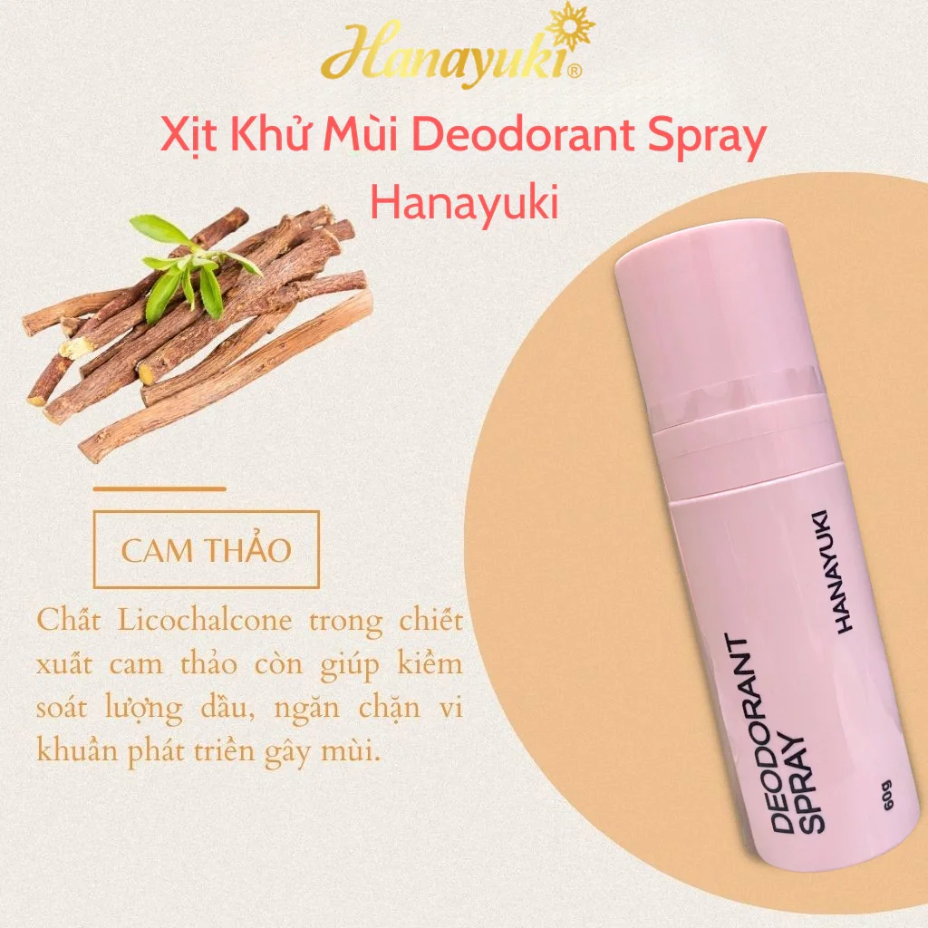 Xịt thơm khử mùi cơ thể Hanayuki Deodorant Spray