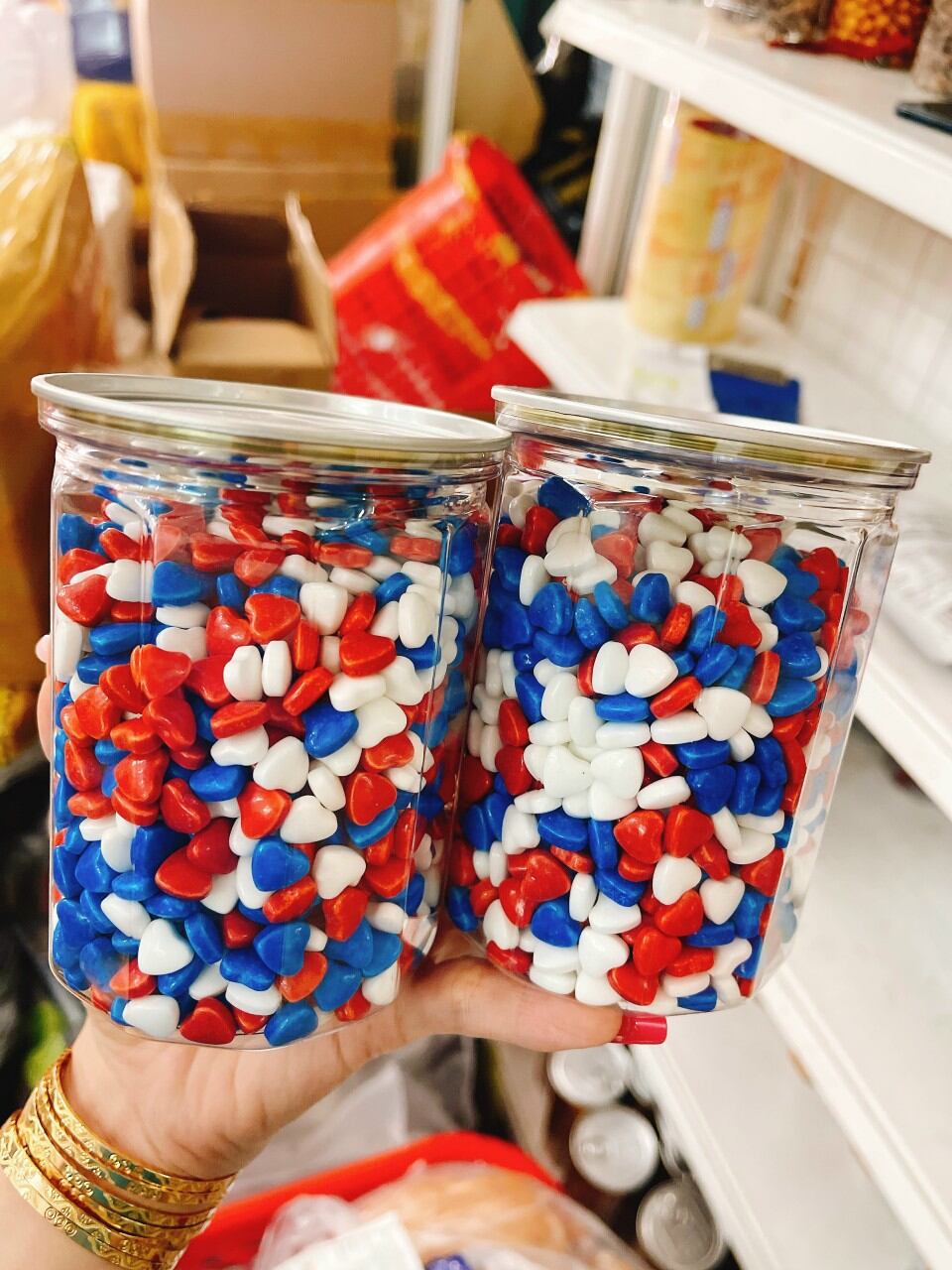 hủ PET - 300g kẹo C ngũ sắc