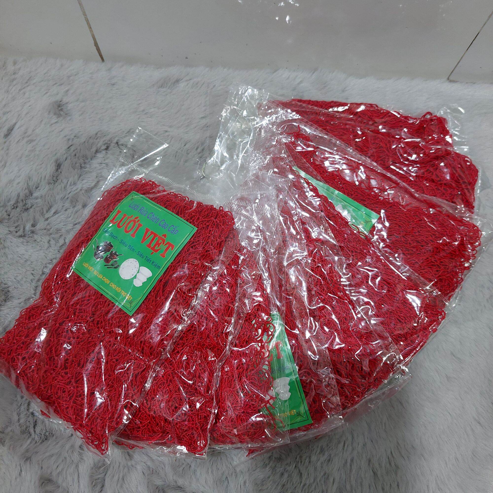 Lưới rửa chén bát Lưới Việt đỏ - Xanh
