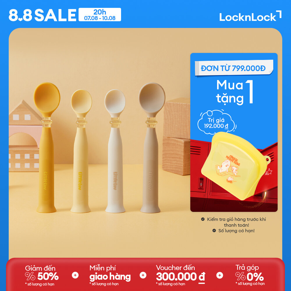 LBB302 Bộ 2 Muỗng LocknLock Little Luv Self-standing spoon cho bé kèm hộp đựng bảo vệ - 2 Màu