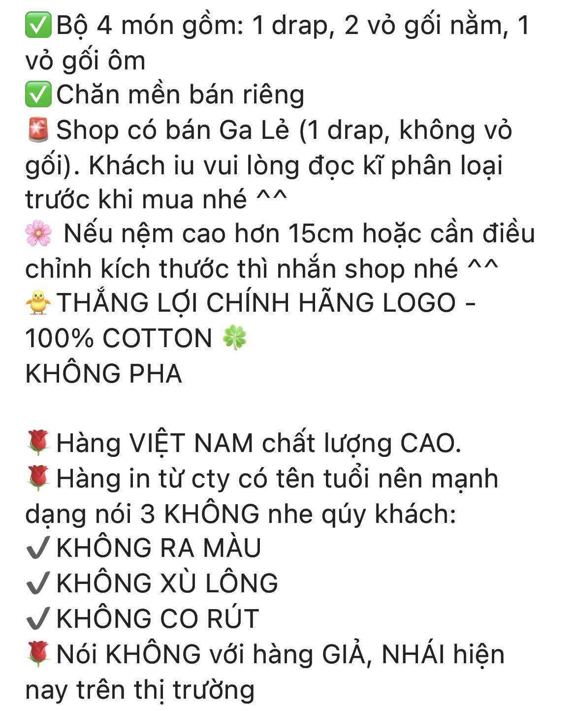 [Chính hãng] Bộ Ga Gối Cotton Thắng Lợi - bông
