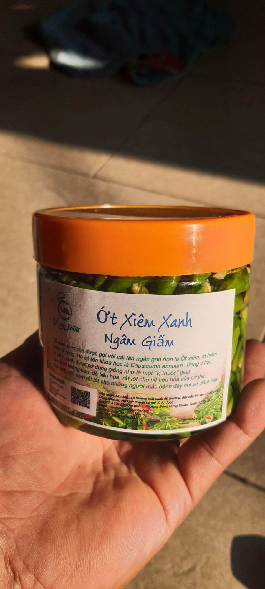 Ớt xiêm Xanh ngâm Giấm hũ 500gram