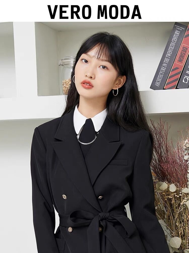 Áo vest/blazer dáng dài Vero Moda màu đen size L