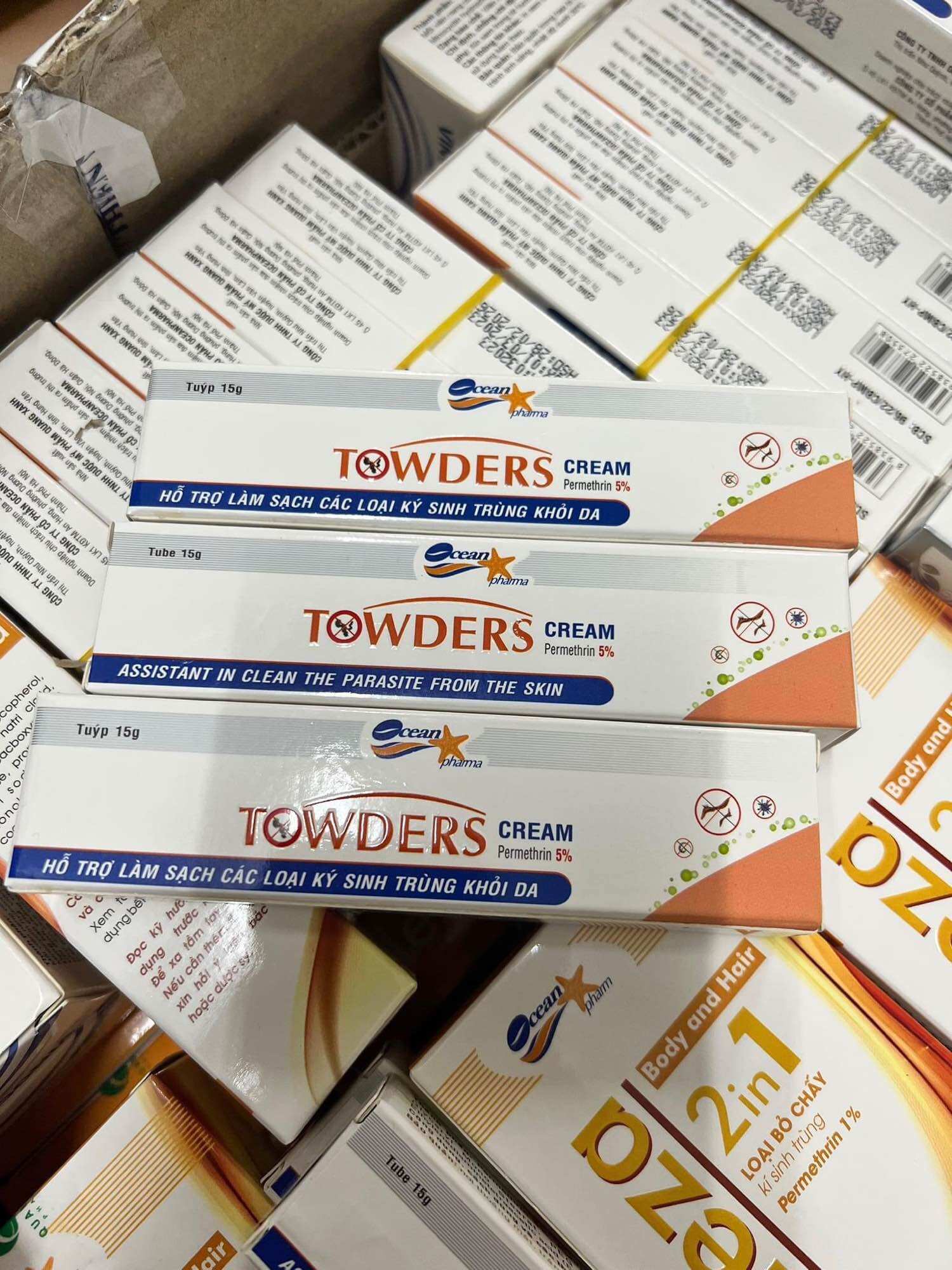 Kem bôi ghẻ Towder Cream loại bỏ các loại rận mu và làm sạch kí sinh trùng khỏi da Tuyp 15g -
