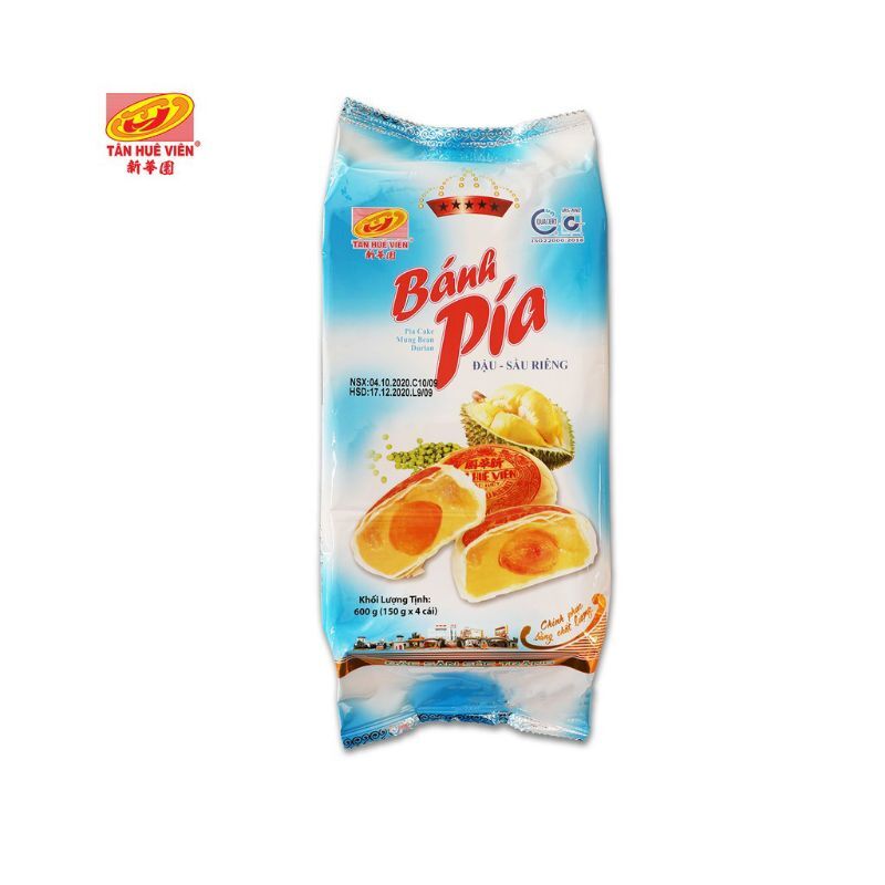 Bánh pía 5 sao Tân Huê Viên đậu sầu riêng 600g/bịch