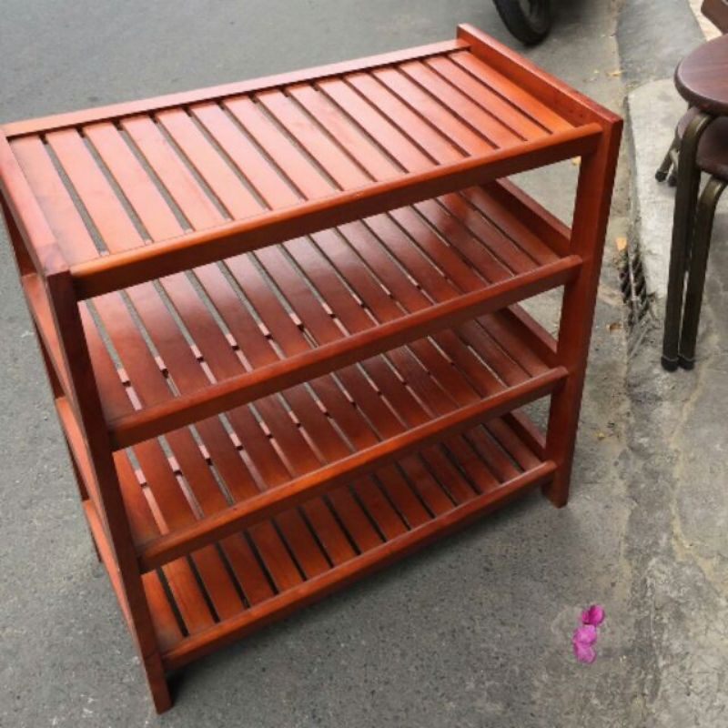 Kệ dép gỗ 80cm - 4 tầng