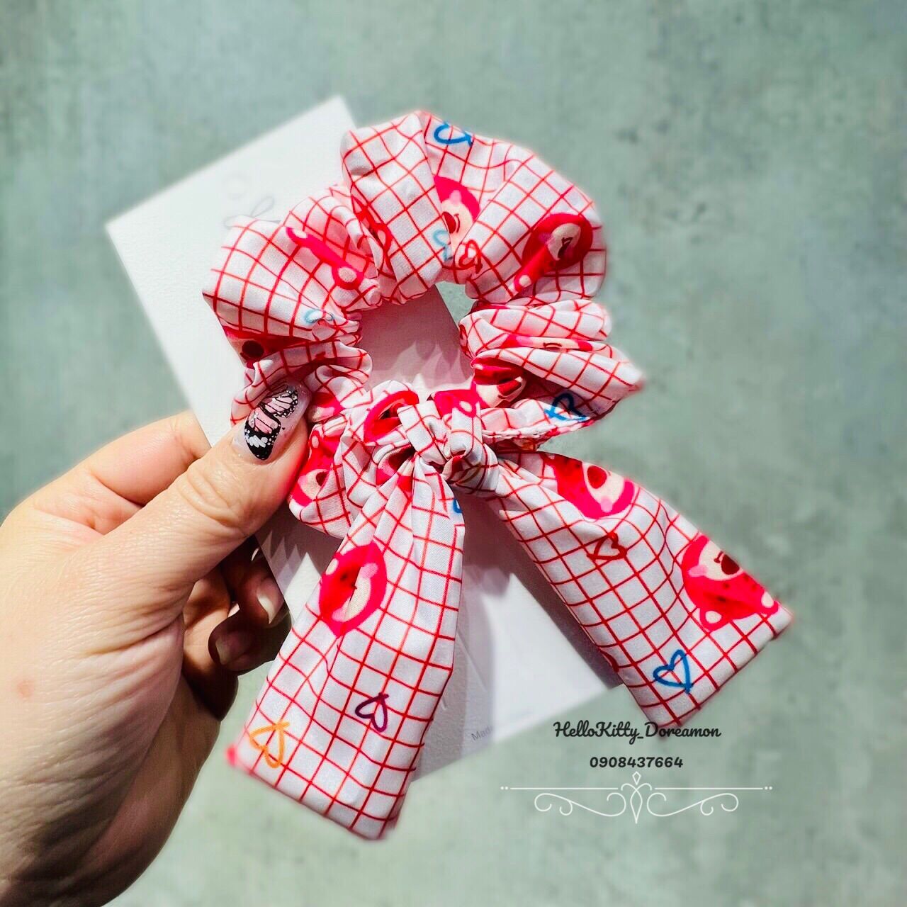CỘT TÓC SCRUNCHIES NƠ GẤU DÂU LOTSO