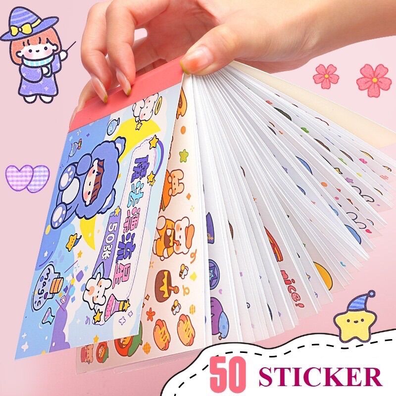 [Tách lẻ 10 tờ] Sổ 50 tờ sticker 10x15cm