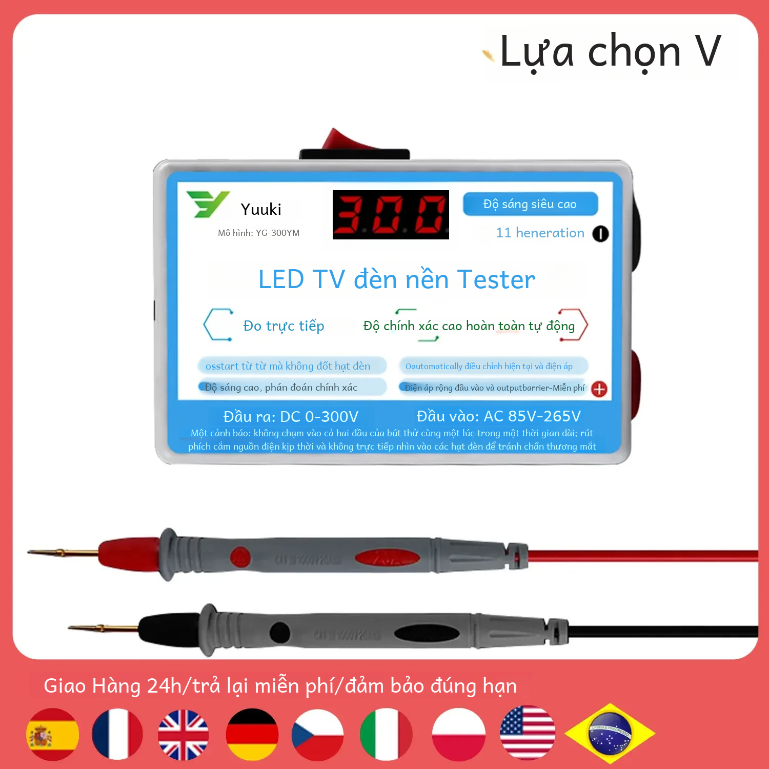 Đèn Led Đa Năng Tivi Đèn Nền Bút Thử Với Dụng Cụ Đo Hạt Công Cụ Kiểm Tra Sửa Chữa Điện Tử