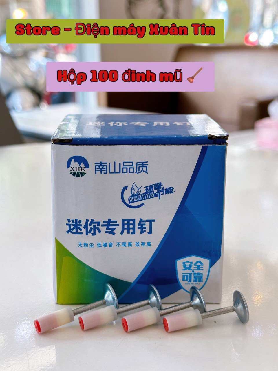 Đinh hạt nổ dùng cho máy bắn đinh bê tông.hộp 100 cái