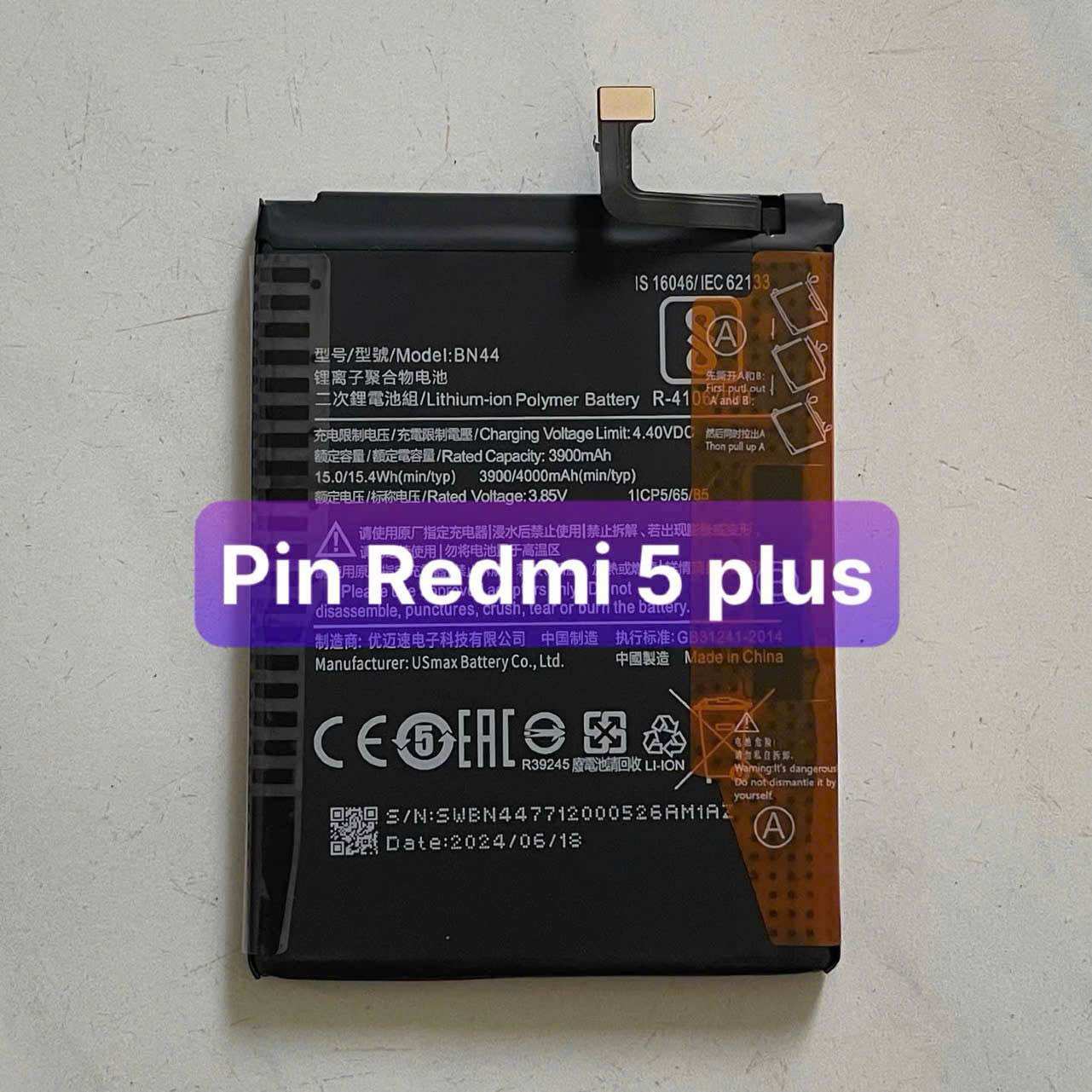 pin xiaomi Redmi 5 plus mã BN44 (zin)