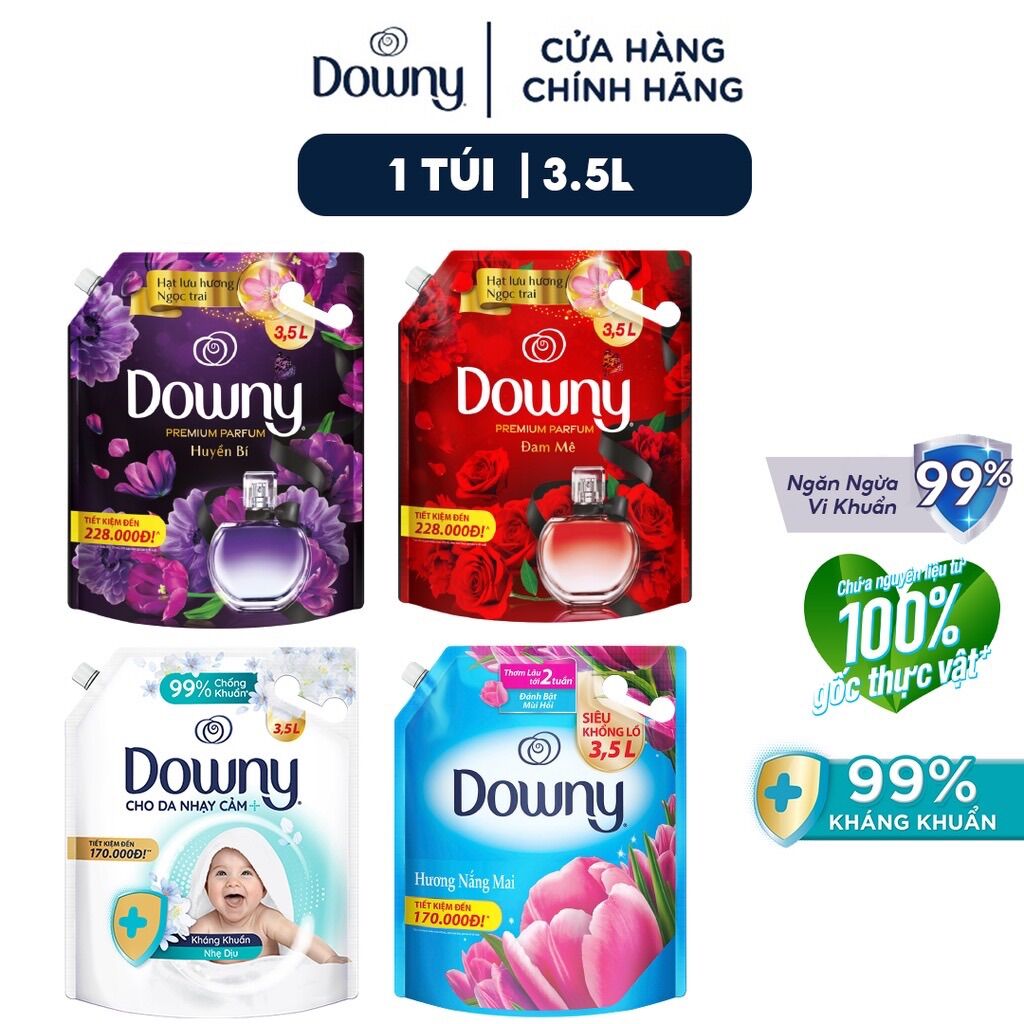 Nước xả vải đậm đặc downy túi 3,5l