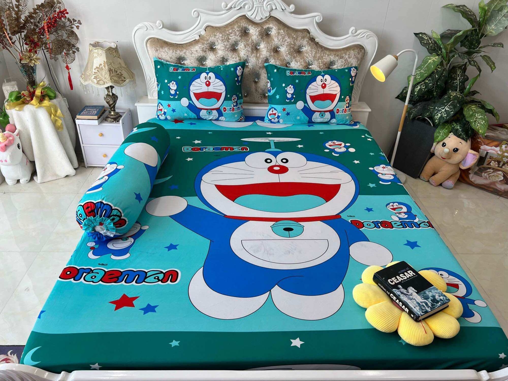 Bộ ga trải giường 4 món drap áo gối thun lạnh hàn quốc