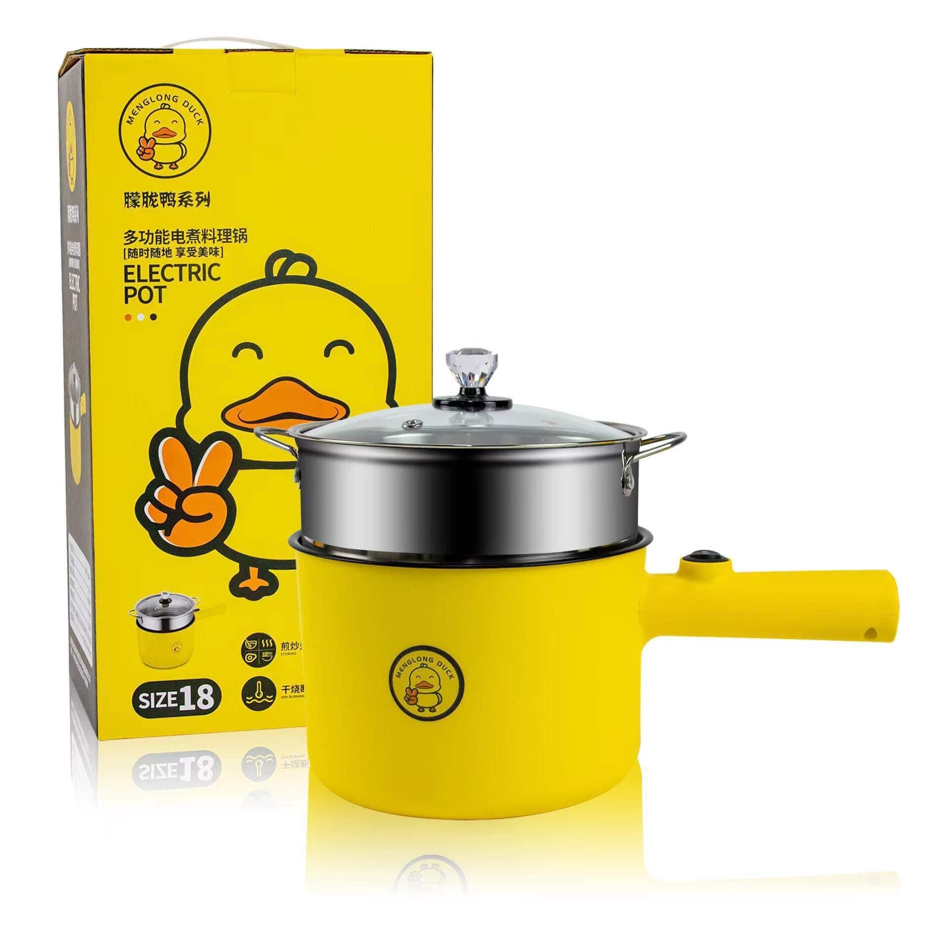Nồi lẩu đa năng con vịt mini kèm xửng hấp inox304