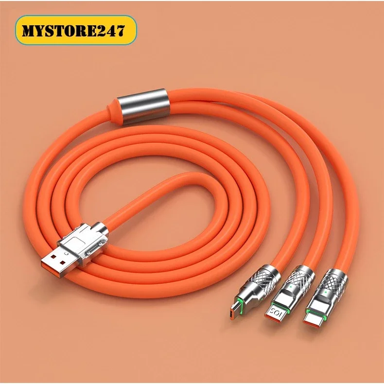 cáp sạc nhanh 120w 3 đầu tiện dụng