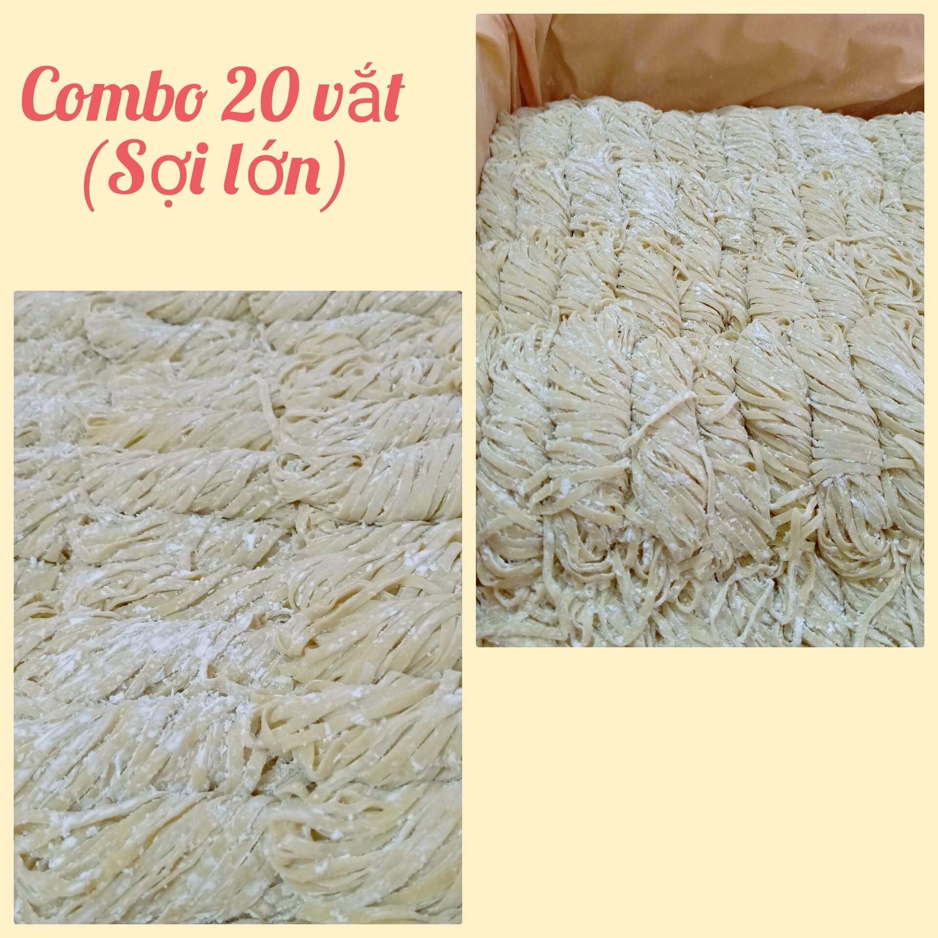 Mì tươi gốc hoa sợi lớn