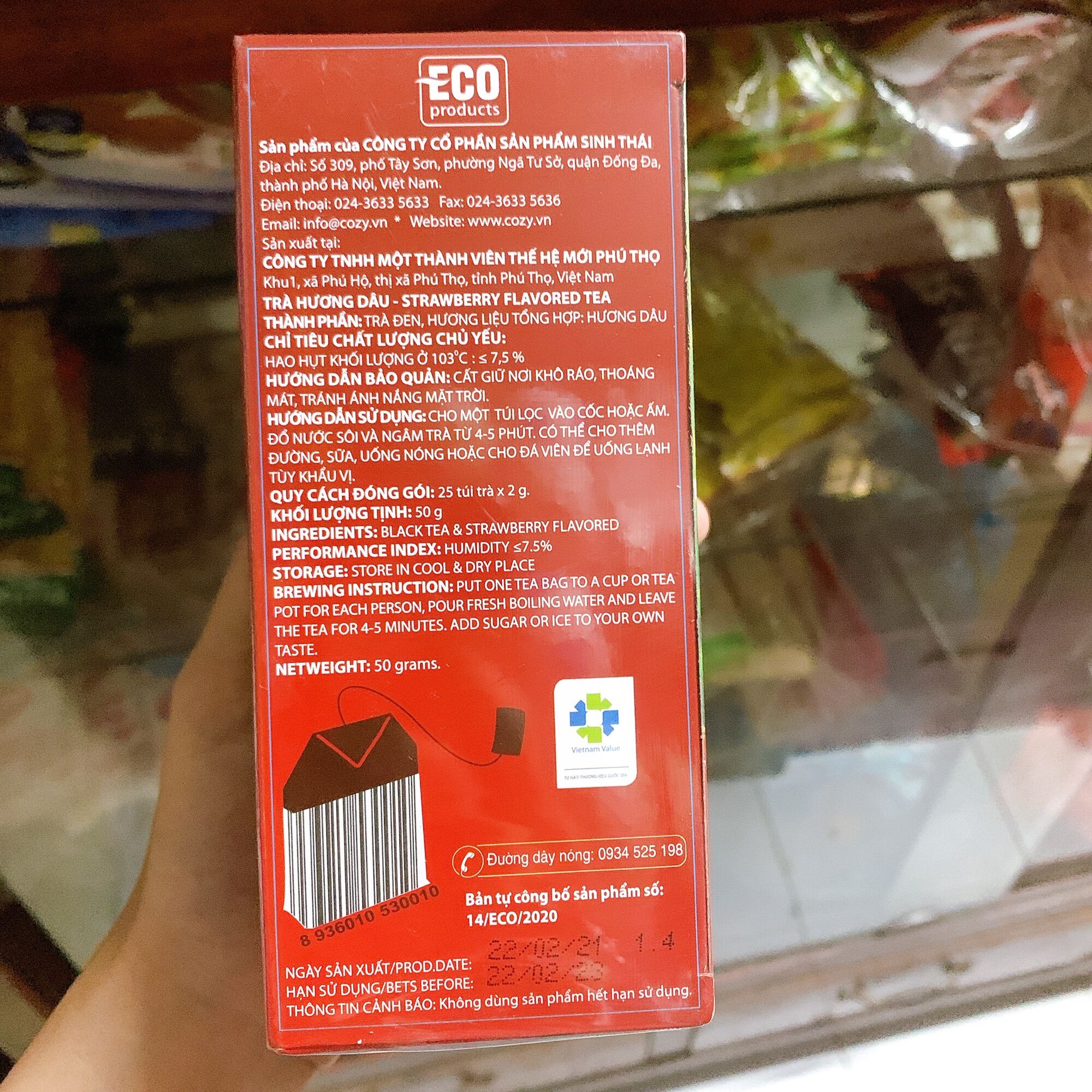 [HCM]Trà cozy dâu 50g(25 túi) pha trà sữa trà