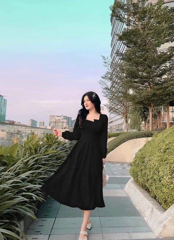 60-90kg Bigsize ĐẦM TIỂU THƯ XẾP LI D781
