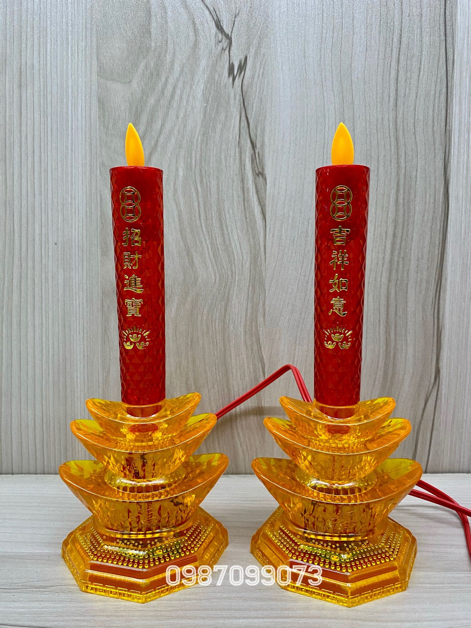 Đèn nến led trái thơm, đèn nến led thỏi vàng siêu sáng cao 23cm