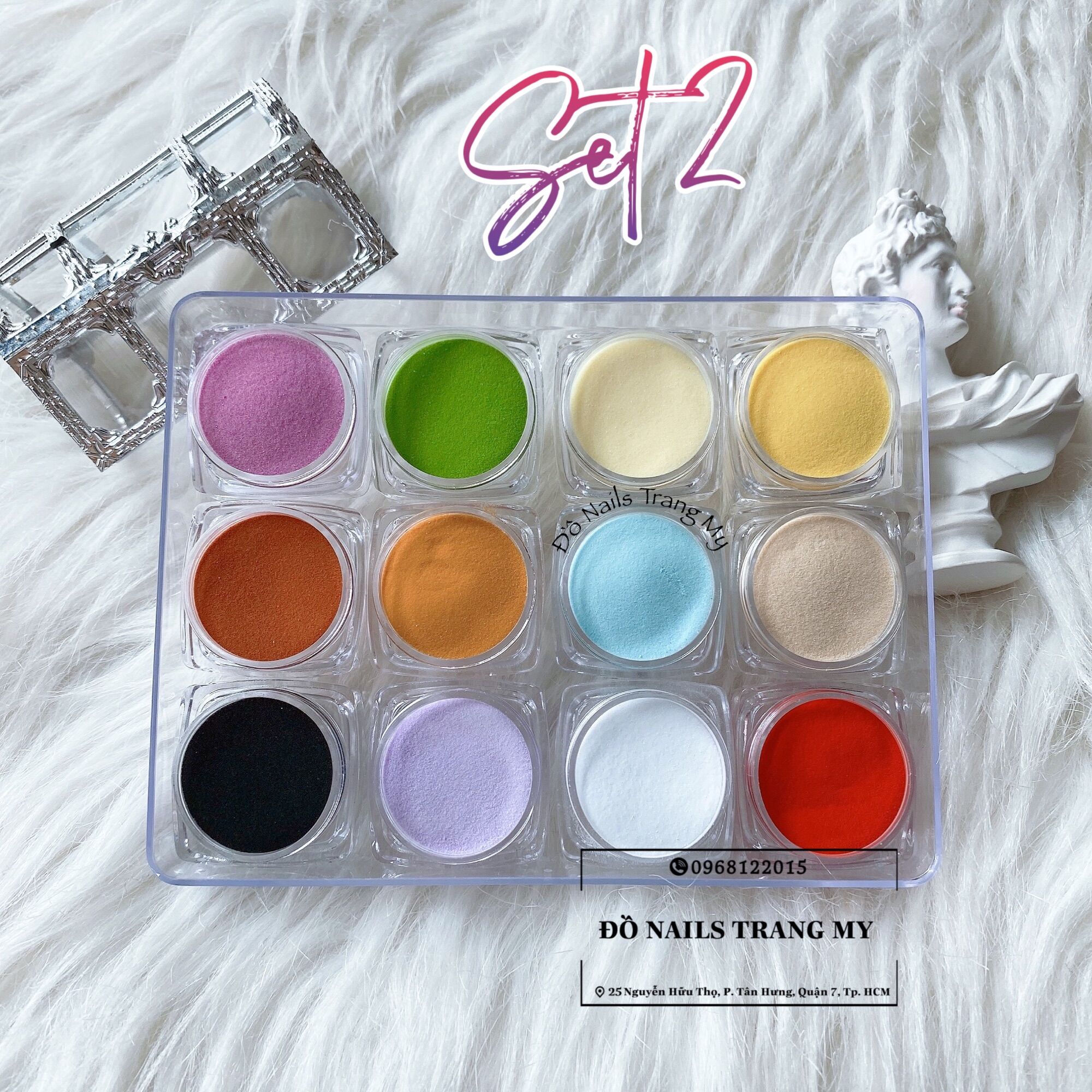 Set bột làm hoa, đắp móng 3in1, set bột dẻo