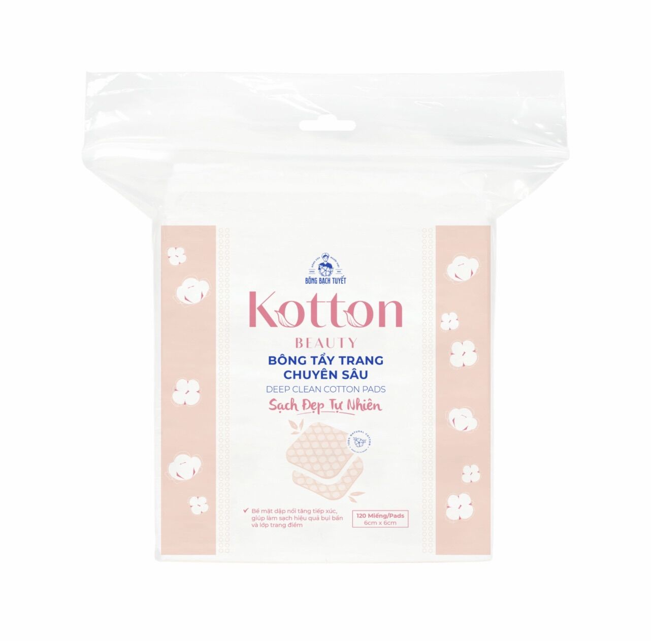 Bông tẩy trang Kotto Beauty - 120 miếng