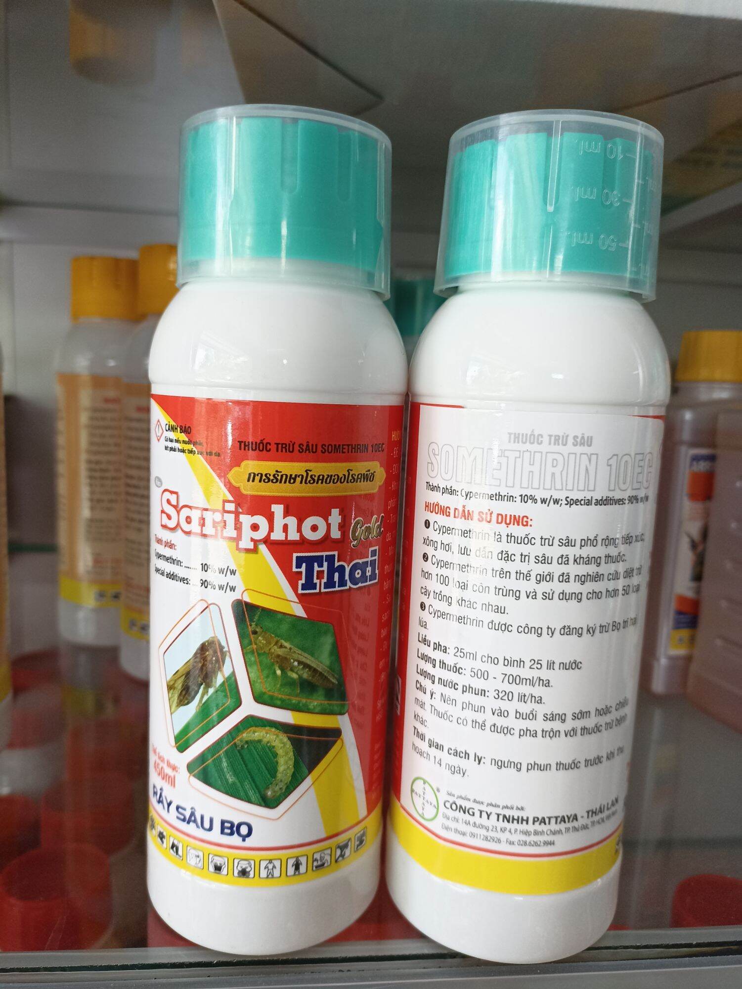 Thuốc trừ rầy sâu bọ SARIPHOT GOLD THÁI trừ rầy nâu rầy xanh bọ xít bọ trĩ bọ cánh cứng sâu cuốn lá chai 450ml