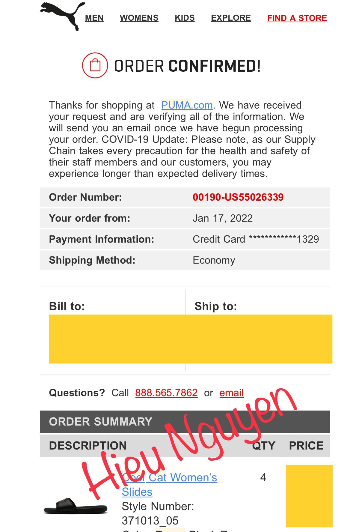 [AUTH-CÓ BILL] DÉP PUMA COOL CAT ECHO