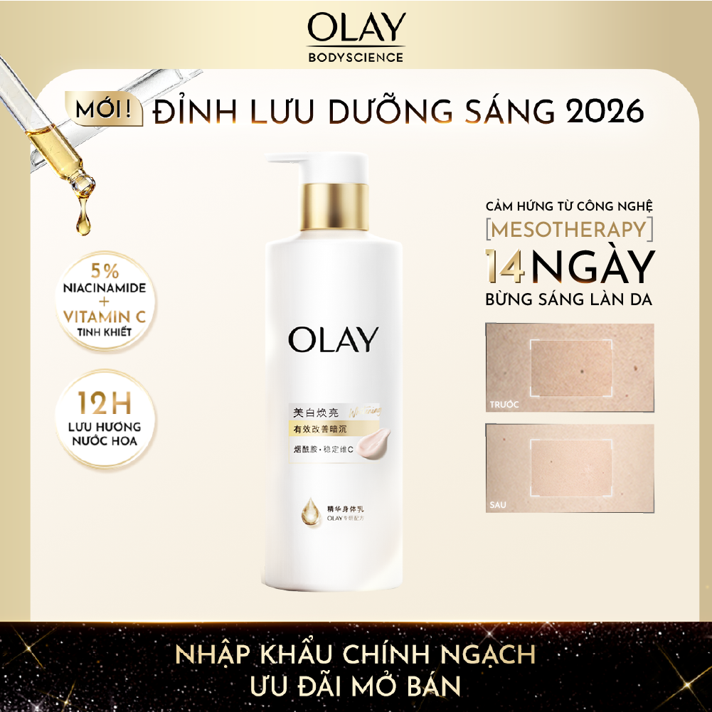 Sữa Dưỡng Thể OLAY Hương Nước Hoa Làm Sáng Da Với 5% Niacinamde  Vitamin C