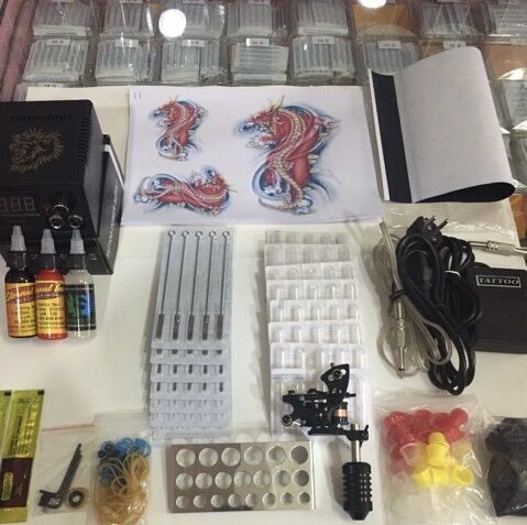 Bộ máy xăm hình. Kit tattoo 1 machine coil Biến Hổ, máy mặc định