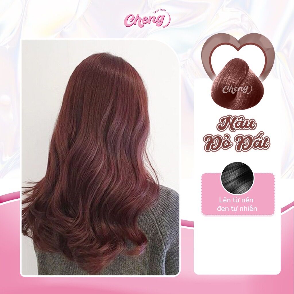 Nhuộm tóc màu nâu đỏ đất không cần tẩy tóc