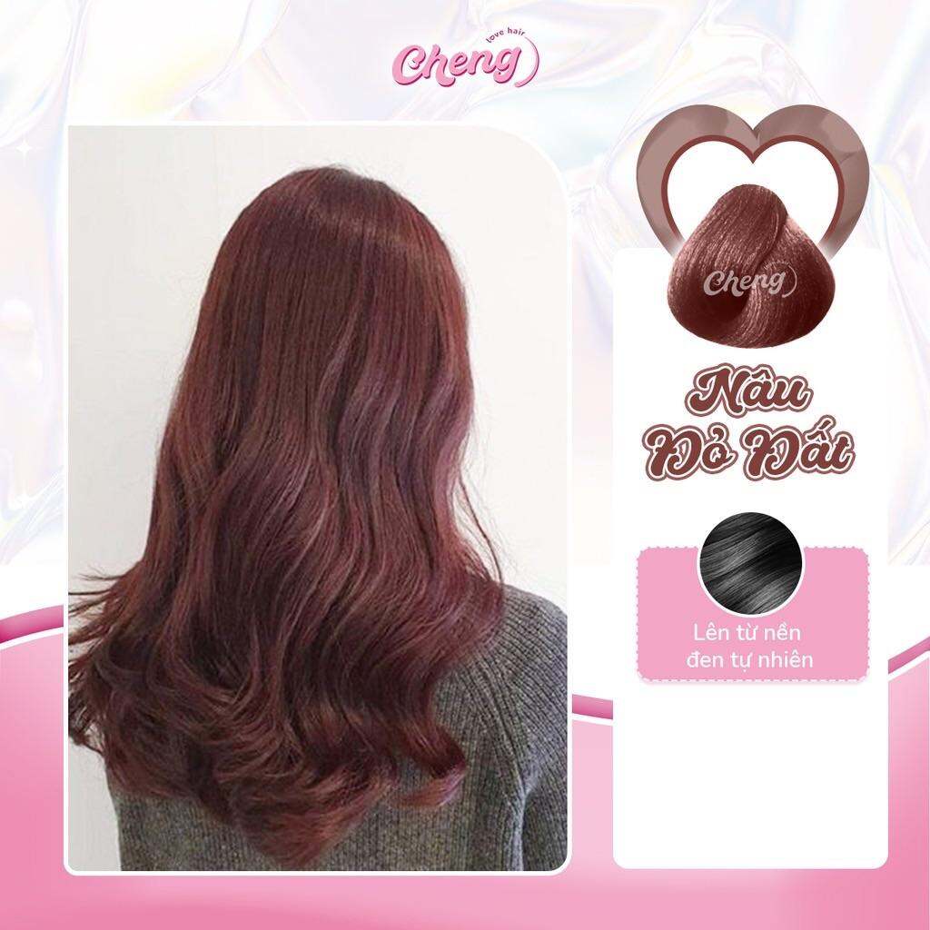 nhuộm tóc màu NÂU ĐỎ ĐẤT không cần tẩy tóc