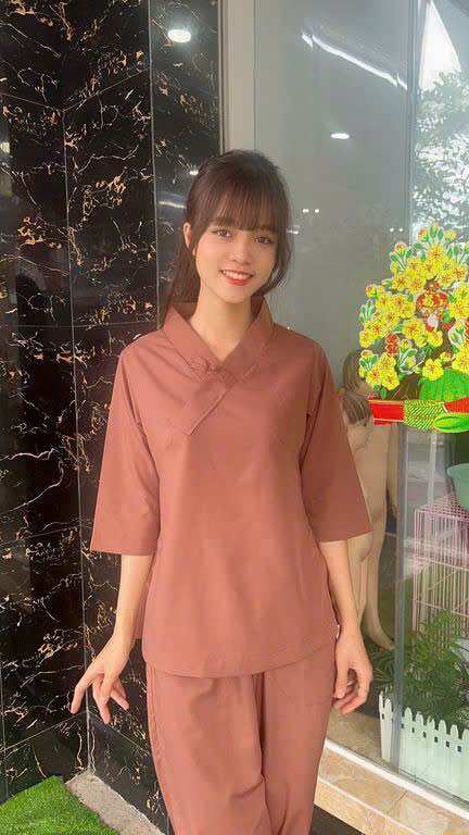 Đồ Lam Đi Chùa _ Mẫu 1 nút không thêu ( vãi kate )