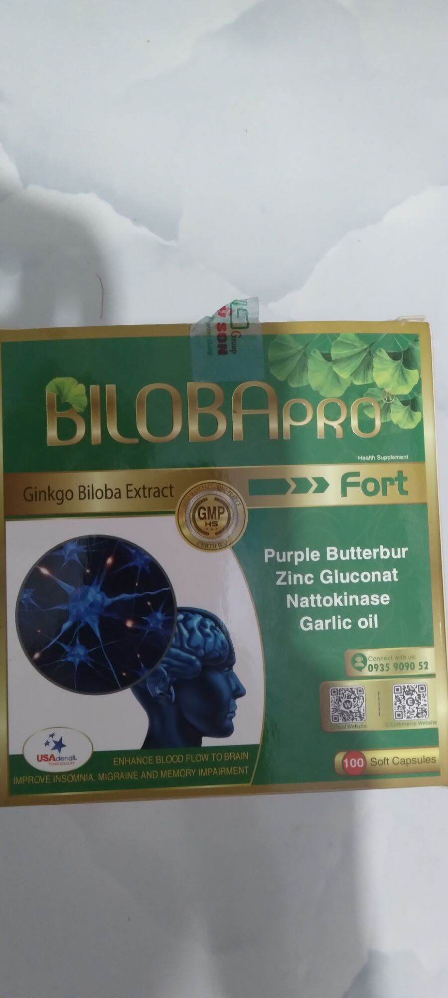 1 hộp × 100 viên biloba pro fort