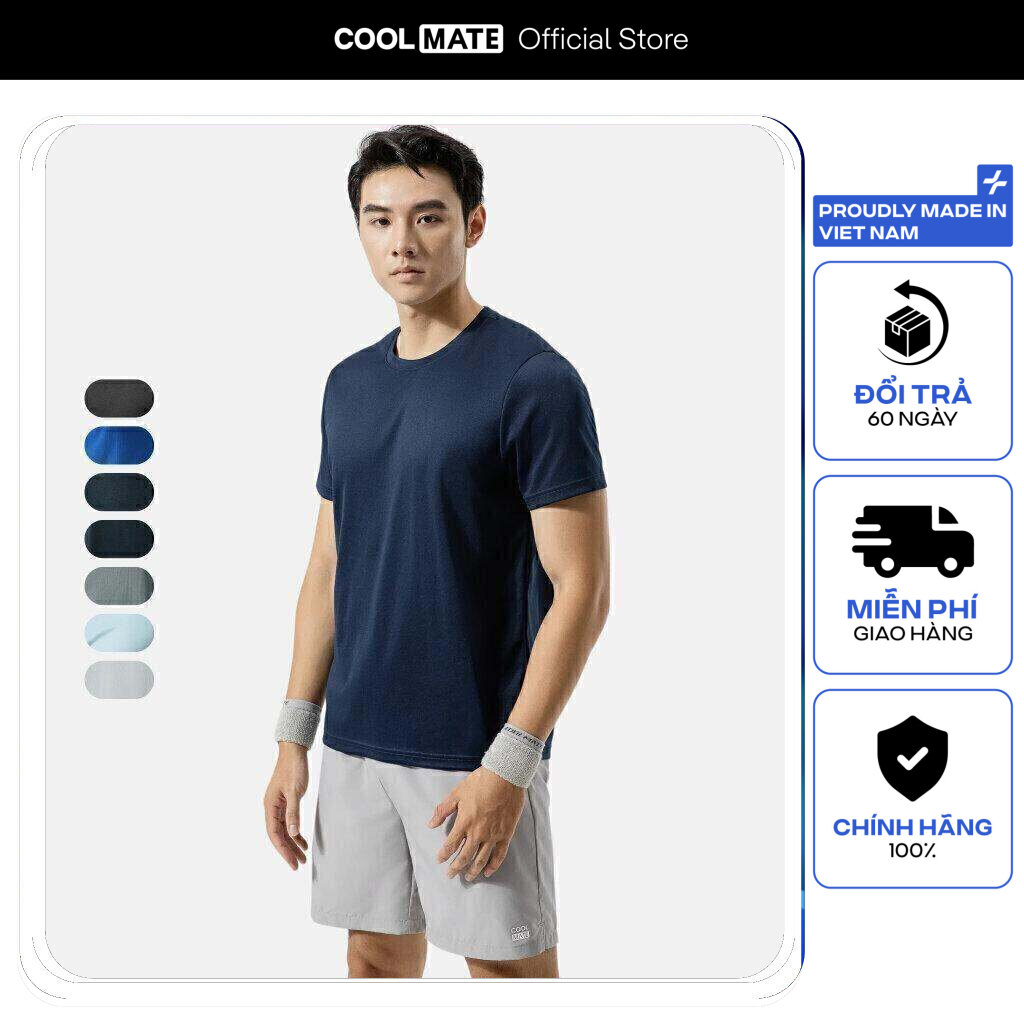 Áo thun nam thể thao tập Gym, Tennis, Pickleball Coolmate Basics thoải mái, thấm hút, nhanh khô