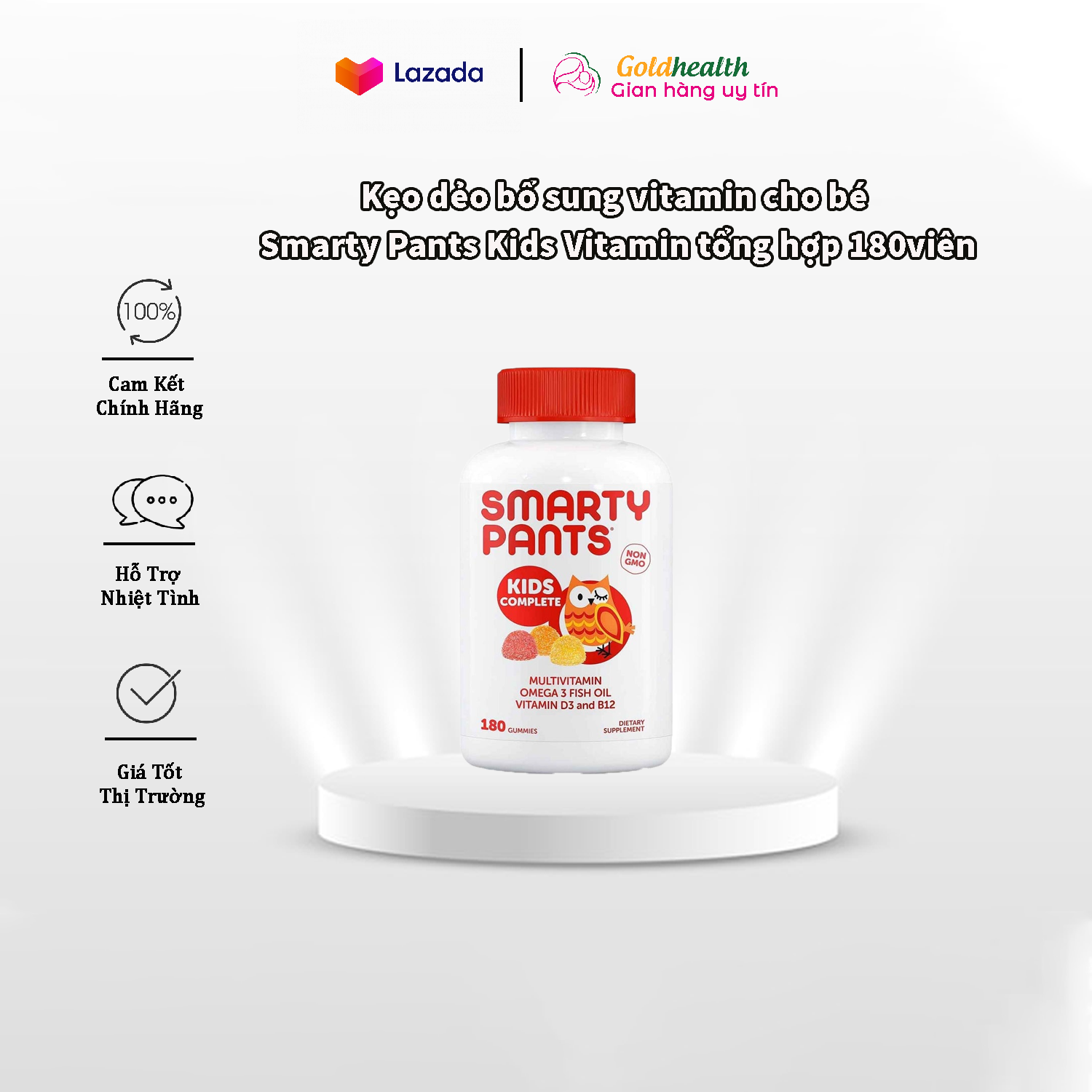 Kẹo dẻo bổ sung vitamin cho bé Smarty Pants Kids Vitamin tổng hợp 180 viên